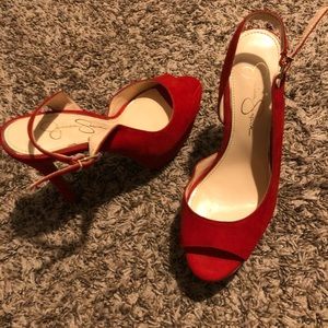 Jessica Simpson Red Platform Heels